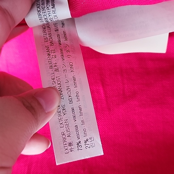 Massimo Dutti Barbiecore Bright Long Double Breasted Linen Blend Jacket - Picture 9 of 13